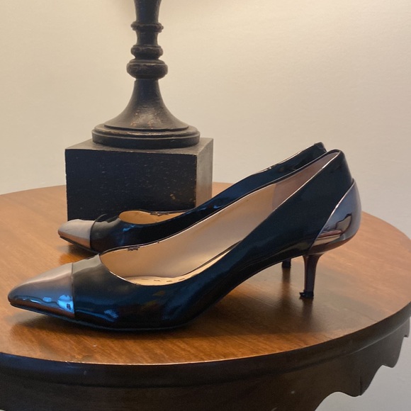 Pumps, patent leather black and silver - Enzo Angiolini - Picture 2 of 8